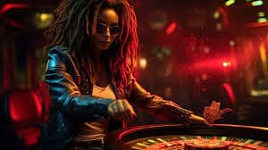 Tampilan meja Free Bet Blackjack dengan chip, kartu, dan opsi taruhan di antarmuka novatoto
